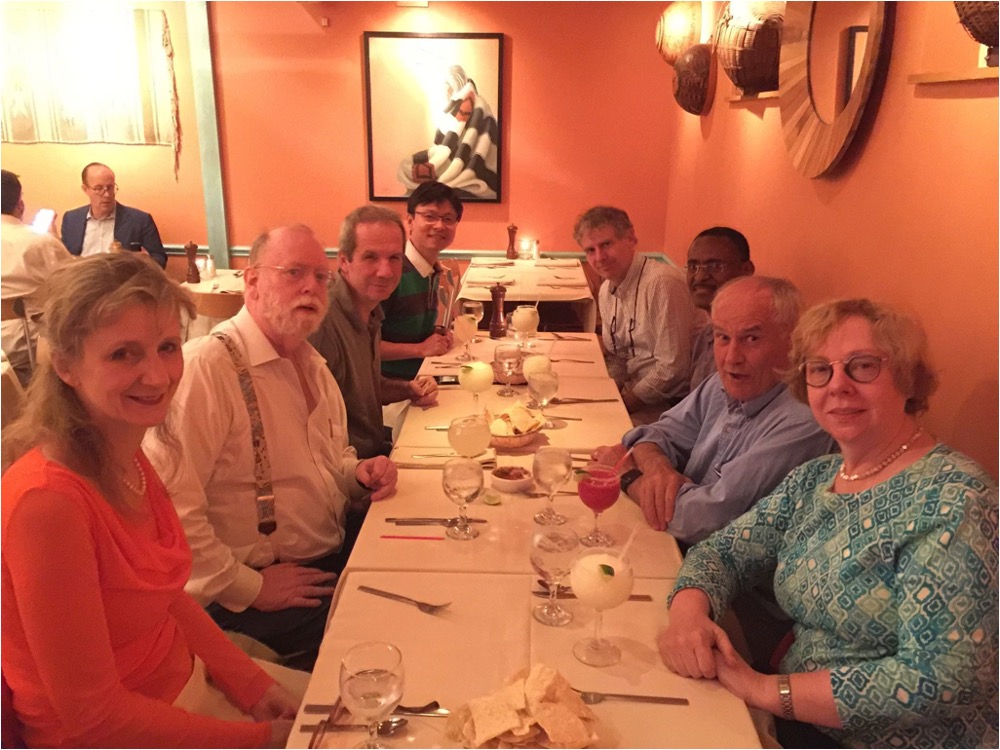 The good GEWEX gang (clockwise from left): Claudia Stubenrauch (LMD, France, GEWEX PROES UTC), Bill, George Tselioudis (NASA GISS, Weather states), Zhengzhao (Johnny) Luo (CCNY, TRMM/CloudSat), Christian Jakob (Monash, Australia, clouds in GCM), Ademe Mekonnen (North Carolina A&T State, tropical convection), Graeme Stephens (JPL, GEWEX SSG chair at the time, CloudSat), Lynne Kemen (wife & poet).